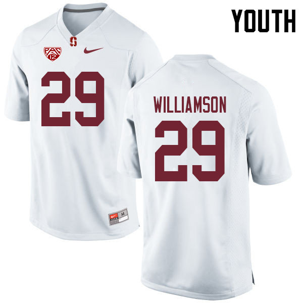 Youth #29 Kendall Williamson Stanford Cardinal College Football Jerseys Sale-White
